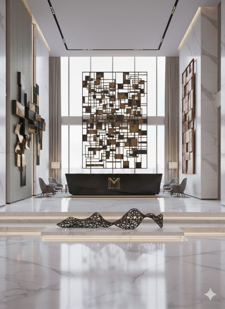 تابلو فلزی دکوراتیو: دیوارنگاره‌های ماندگار برای فضاهای تجاری و مسکونی